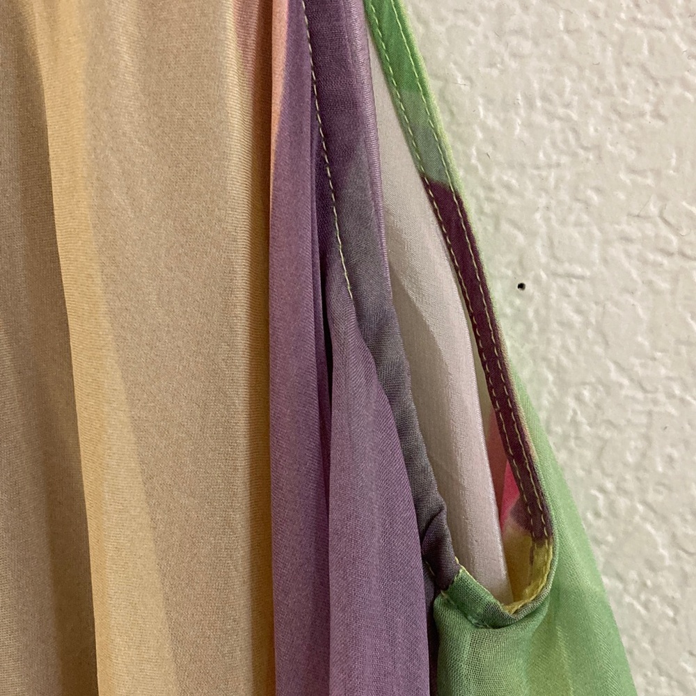 Siddhartha Bansal Sleeveless Maxi asymmetrical rainbow evening cocktail Dress M - Picture 4 of 9